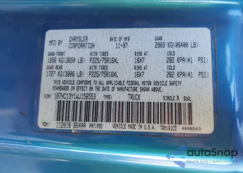 2000 Dodge Ram 2500 St from USA, damaged, VIN 1B7KF2362YJ185368